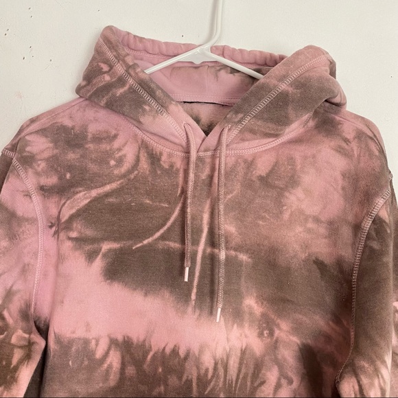 Custom Tie Dye Reflective Heart Pullover Sweatshirt Hoodie wPocket Womens Medium - Picture 3 of 13